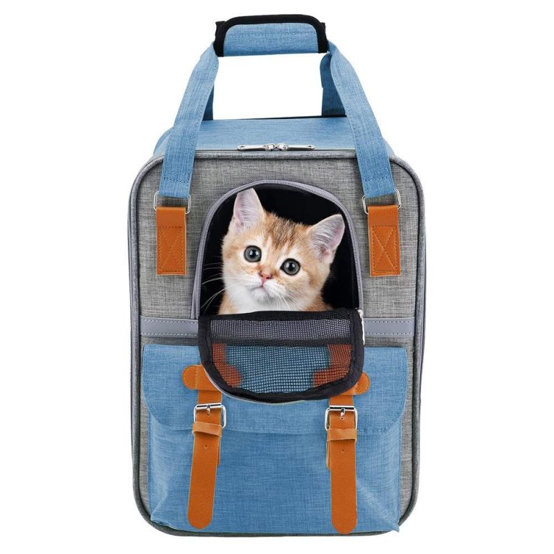 Airline Approved Breathable Outdoor Expandable Pet Carrier Folding Dog Cat Carrier Backpack