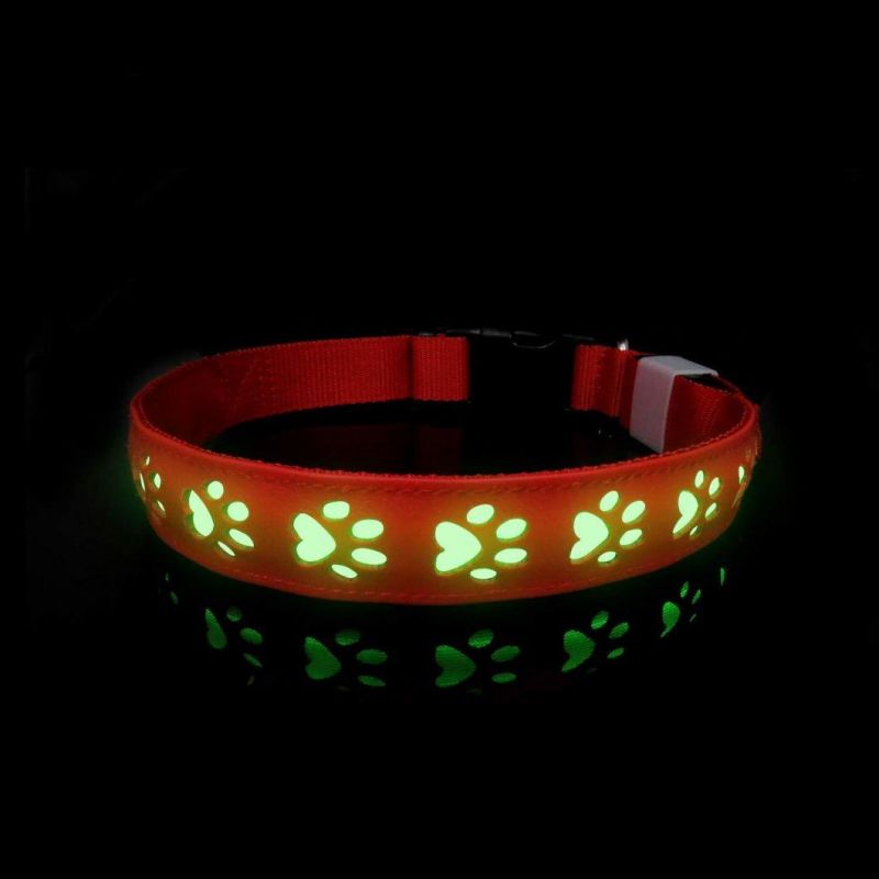 Super Bright Visibility LED Pet Dog Safety Collar in Nylon Material
