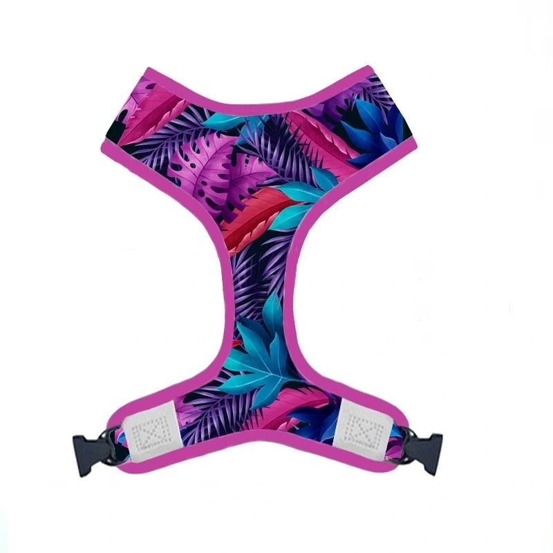 Lovely Girly Flower Flamingo Leaves Printing Soft Reflective Custom Dog Harness