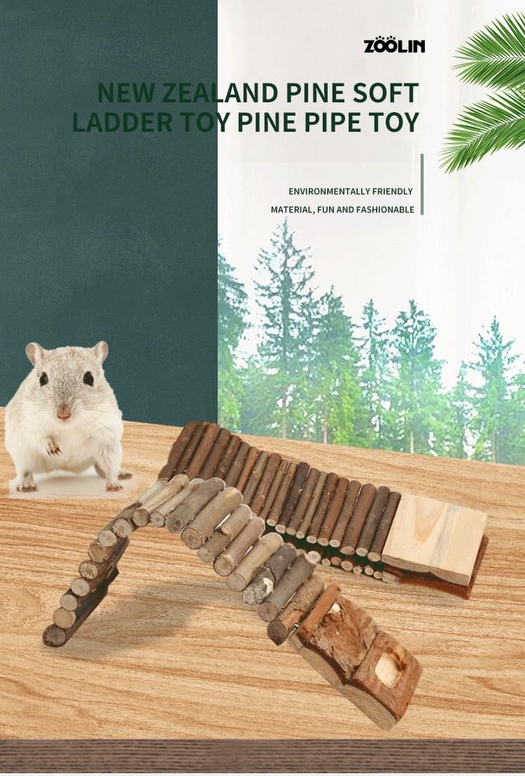Yee Pet House Toy Wooden Fence Ladder Toy Solid Wood Molar Supplies Pet Toy