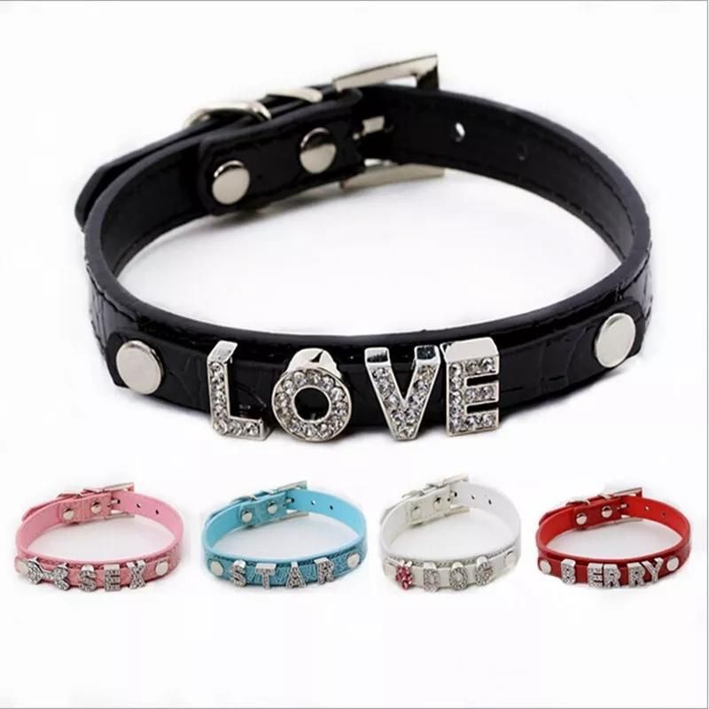Amazon Hot Selling Bow Crown Pet Cat Collars Jeweled Genuine Leather Dogs Collar