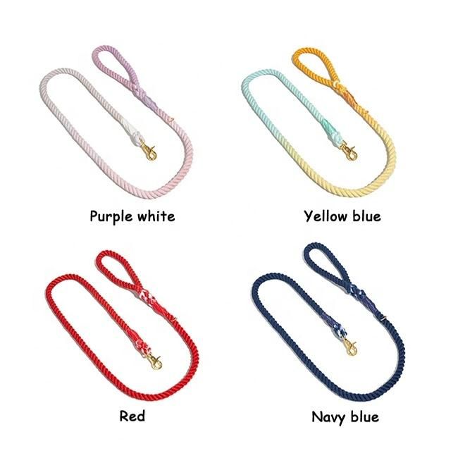 Custom Dog Slip Leash Rope High Quality 100% Cotton Colorful Braided No Pull Dog Leash Rope