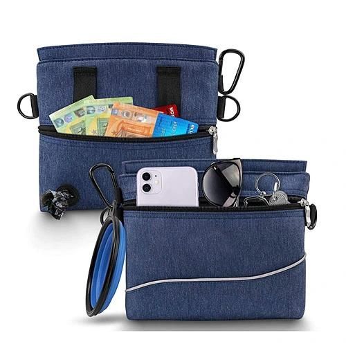 Dog Treat Bag with Magnetic Closure, Dog Food Bag with Removable Inner Double Pocket, Puppy Training Walking Bag
