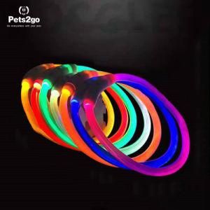 Pet Supplies LED Luminous Collar PVC Pet Collar USB Charging Luminous Collar