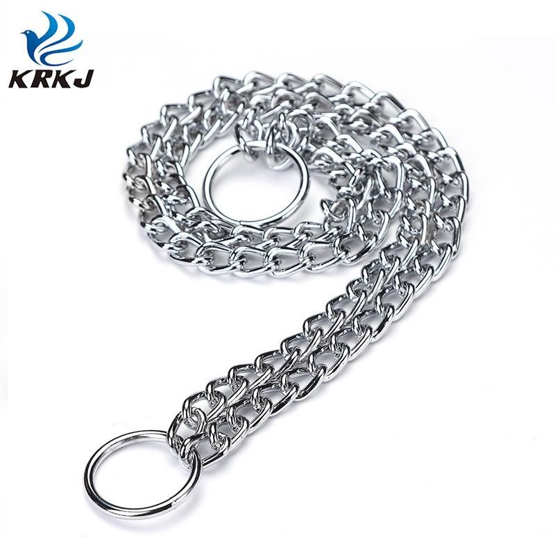 Seamless Welding Rust-Proof Fashion Tactical Military Double Row Metal Chain Dog Collar