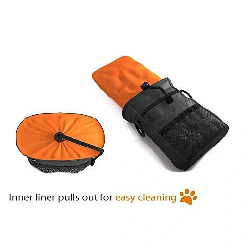 Dog Treat Pouch Bag with Poo Bag Holder & Collapsible Travel Food Storage Water Pet Bag