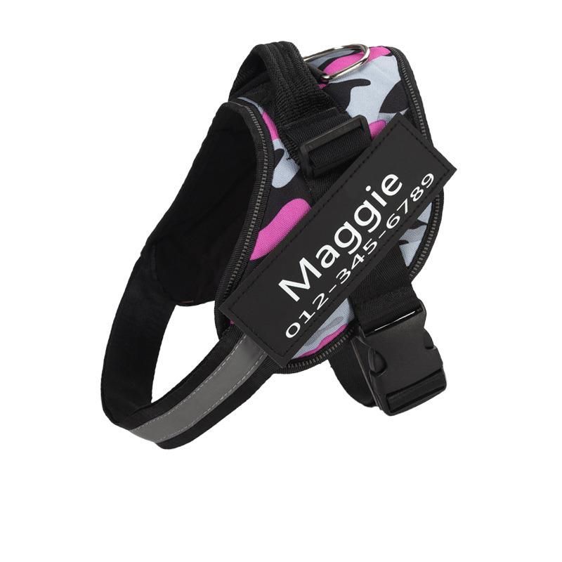 Customized ID Patch Reflective Breathable Dog Clothes Harness Pet Accessories