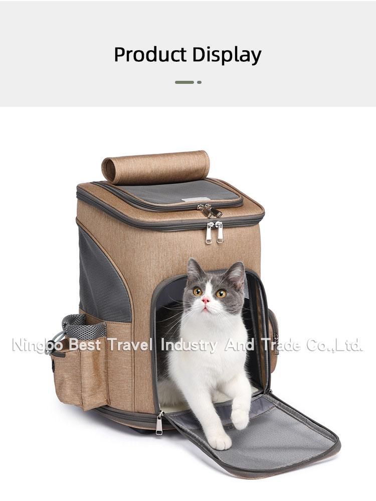 New Cat Dog Pet Cage House Pull Rod Convenient Foldable Cat Bag Pet Backpack Folding Trolley Pet Bag