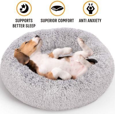 Marshmallow Cuddler Nest Calming Pet Bed Donut Dog Bed Amazon Hot Sale Plush Pet Bed