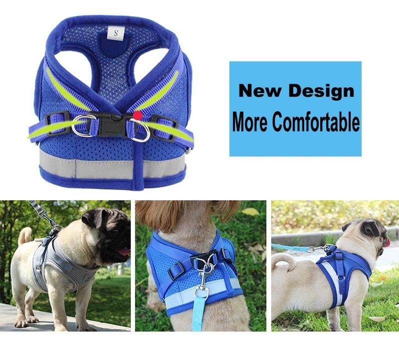 Dog Harness Leash Set Reflective Pet Vest Harnesses Breathable Mesh Harness