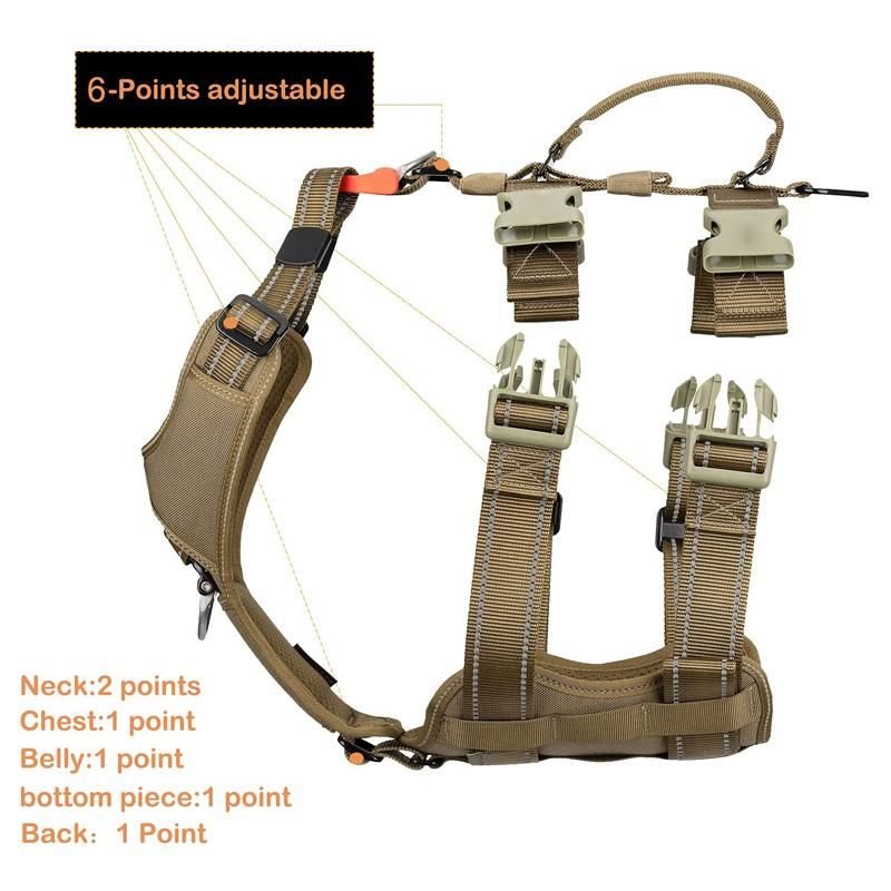 6 Adjustment Points Reflective Tactical Dog Strap Harness Mobility Vest with Lift Handle