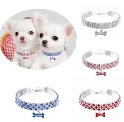 Fashion Attractive Design Collars in Bulk Luxury Designer Girl Dogs Rhinestone Charms Colorful Colors Bling Dog Collar