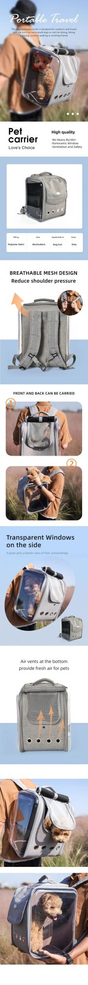 Airline Approved Hiking Outdoor Use Waterproof Pet Carrier Backpack