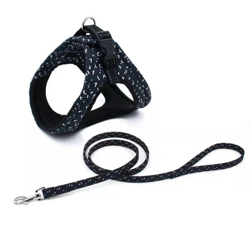Vest Style Pet Harness with Matching Pet Leash Soft Dog Harness