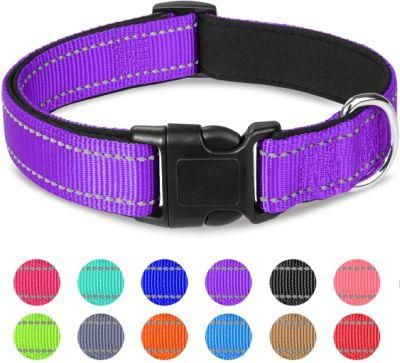 Soft Neoprene Padded Breathable Nylon Pet Collar with Adjustable Size