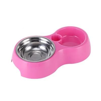 Double Pet Bowl Pet Feeder for Dogs Cats