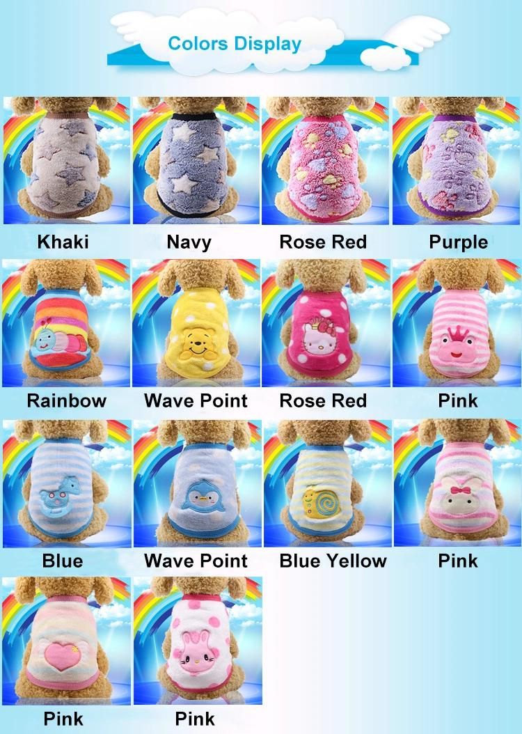 Lovely Cartoon Style 18, Optional to Choose Coral Fleecy Warm Xxs-XXL Pet Supplies Vest Dog Clothes//