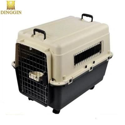 Plastic Dog Cage or Carriers with Handle/Wheels