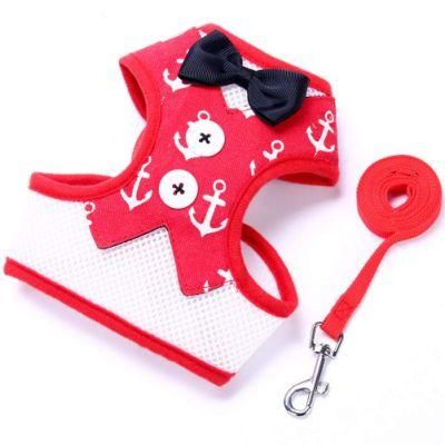 Bowtie Dog Harness Vest Adjustable Cat Harness Leash Set for Puppies, Kitten