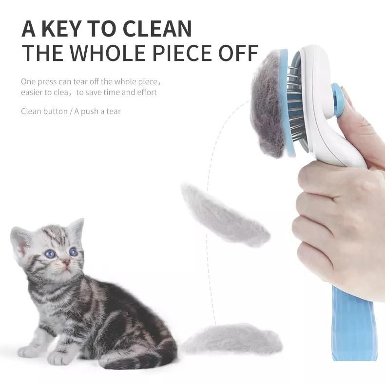 Professional Self Cleaning Steel Needle Slicker Massage Brush Pet Grooming Brush