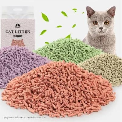 Food Grade Pet Sand Product Tofu Control Cat Toilet Litter Soluble in Water Adsorbent Flavored Flushable Tofu Cat Litter