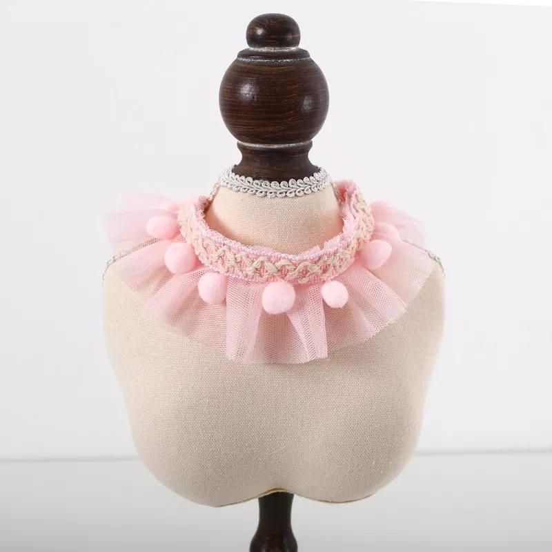 Sweet Princess Lace Bib Dog Cat Necklace Collar Decoration Adjustable Pet Accessories