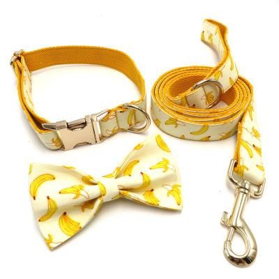 Eco-Friendly Pet Accessories Supplies Print Adjustable Luxury Nylon Dog Collar and Leash Set