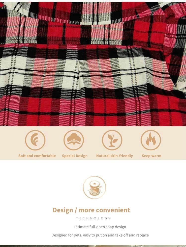 Beautful Dog Plaid Shirt Coat Pet Clothes Warm and Soft for Small and Medium Dogs Pets Clothes and Accessories