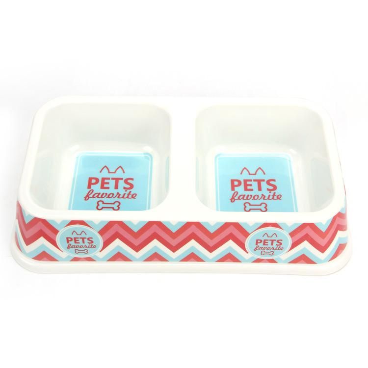 Double Plastic Dog&Cat Food Water Bowl with The Good Quality