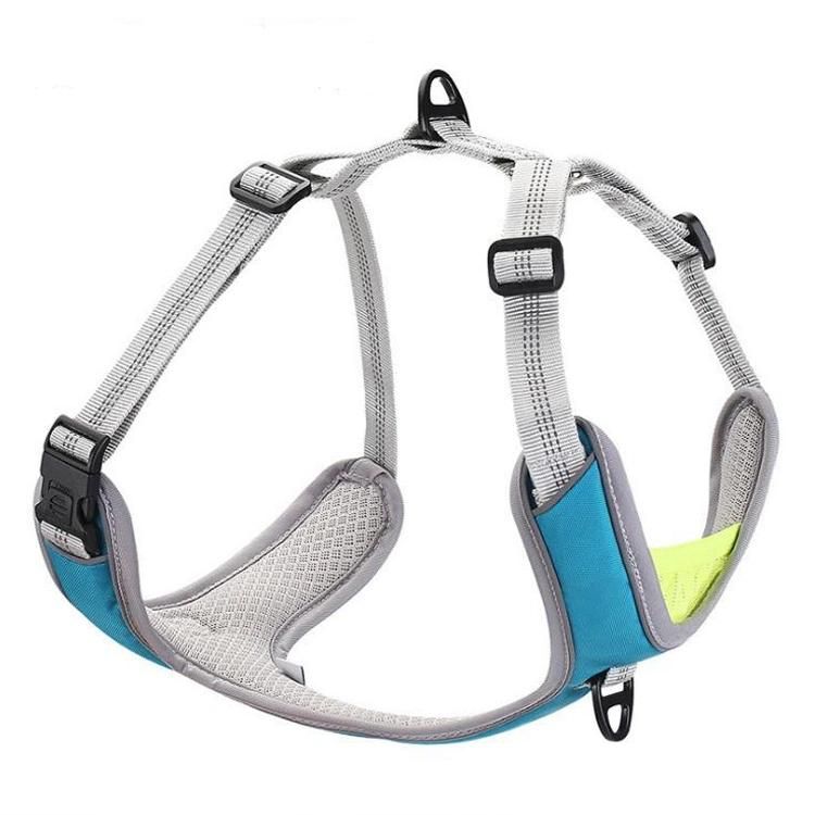Amazon Hot Sale New Style Reflective Adjustable Nylon Mesh Padded Outdoor Hiking Dog Harness