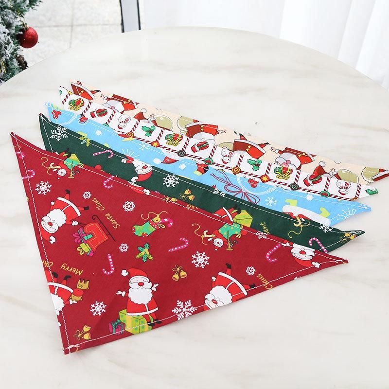 Cute Dog Christmas Cotton Printed Pet Products Saliva Towel