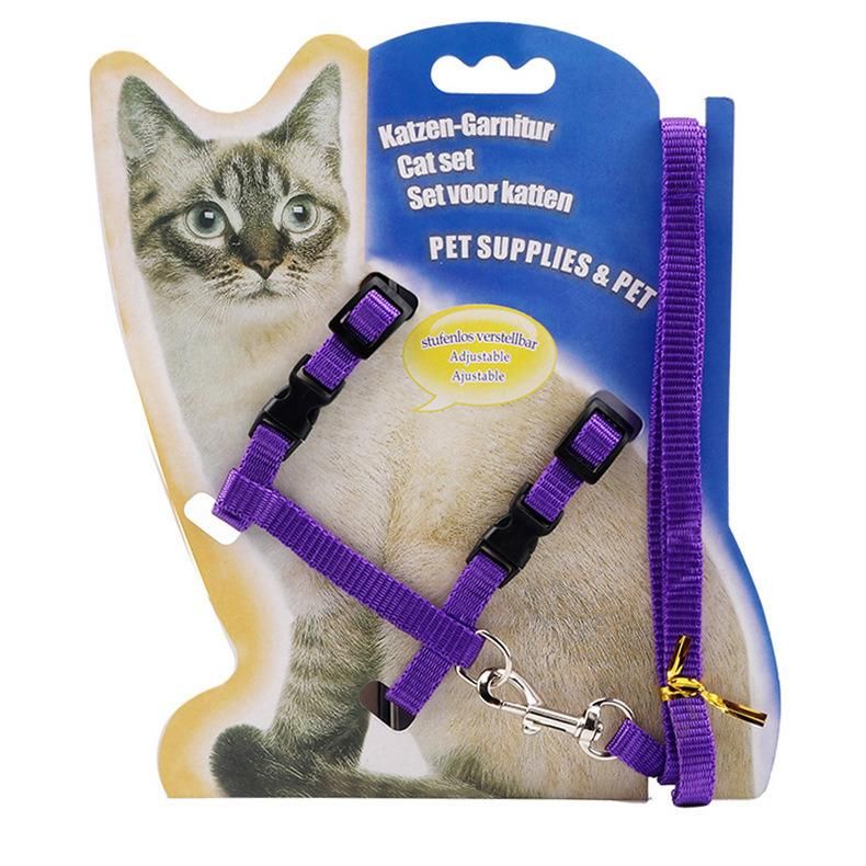 Cat Nylon I-Shaped Traction Chest Cat Chest Harness Pet Leash