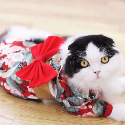 2022 Clothes Factory Wholesale Japanese Kimono Pet Dog Clothes Spring Summer Comfortable Cute Clothes Pet Costume Cat Dog Apparel