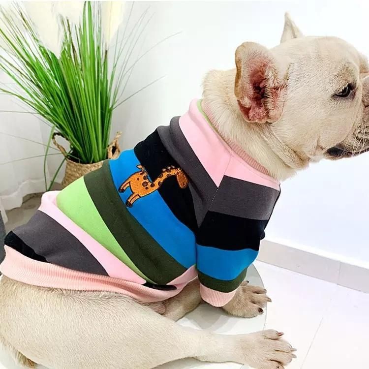 Spring Autumn Winter Pet T-Shirt Pets Rainbow Cloths Dog Clothes Clothing Dog Owner Matching Clothes