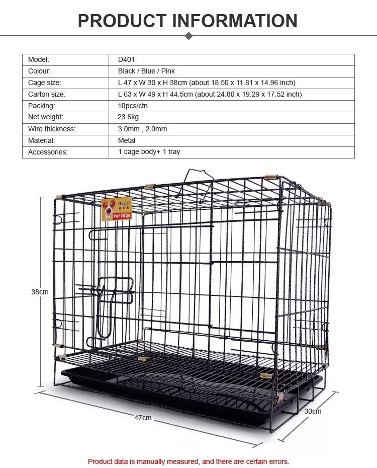 Indoor Outdoor Hot Sale Small High Quantity Breathable Black Color Folding Metal Dog Cage