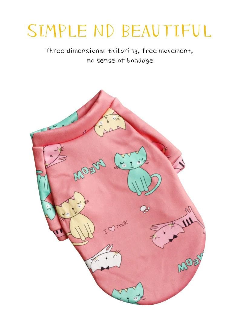 Wholesale Cartoon Customized Puppy Cute Print Fleece Pet Apparel Clothes