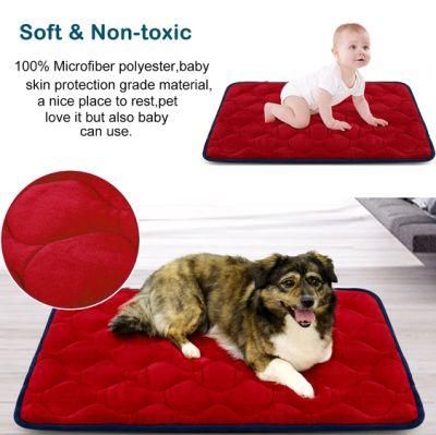 Dog Bed Mat Soft Crate Mat with Anti-Slip Bottom Machine Washable Pet Mattress