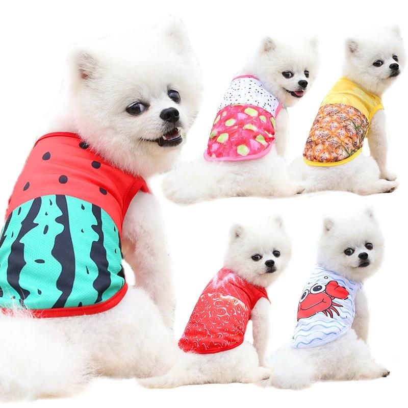 Dog Clothes Cat Pet Clothes Supplies Spring Summer Cat Pet Clothes Supplies Spring Summer Fruit Mesh Vest Light and Breathable
