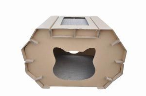 Indoor Cardboard Cat House with Cardboard Cat Scratcher