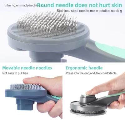 Pet Supplies OEM/ODM Self Cleaning Slicker Brush for Mats and Tangled Hair Dematting Comb