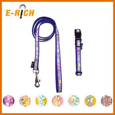 Heavy Duty Custom Designer Adjustable Luxury Fancy Fashion Dog Collar and Leash Set