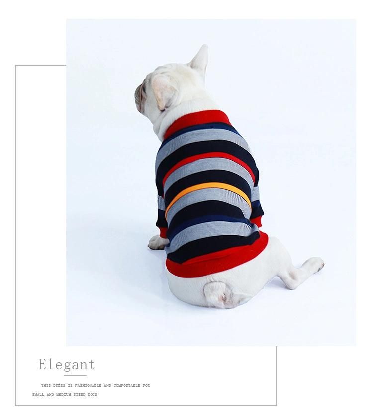 Dog Clothes Spring Winter Autumn Cotton Printed Stripe Teddy Pet Dog Clothes for Cats Accessories Dog Clothes Wholesale