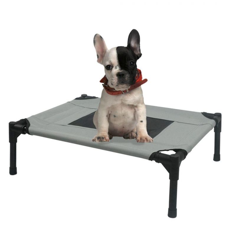 Indoor & Outdoor Elevated Pet Cot Bed Raised Dog Cot Bed with Cooling Mesh Center