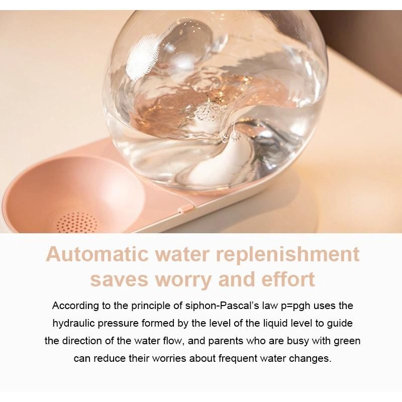 2.8L Automatic Water Fountains Snail-Shaped Bottle Cat Dog Feeder Self-Dispensing Gravity Waterer Dispenser for Small Animals Medium Pets Dogs Cats Puppy Kitten
