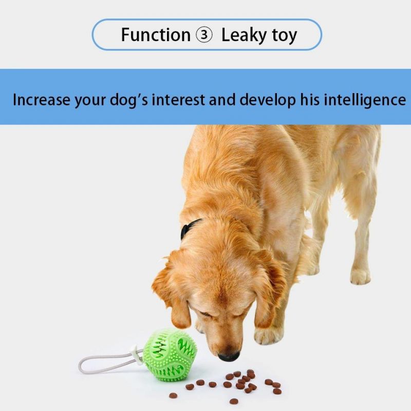 Pet Soft TPR Chewing Toy Ball Durable Biting Bell Ball Teeth Cleaning Food Leakage Ball
