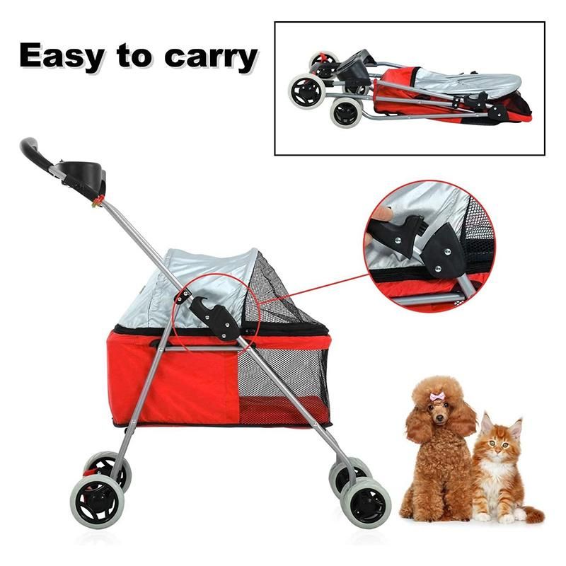 Wholesale Customization Dog Go out Trolley Pet Dog Stroller Separate Folding Car Portable Cat Pet Trolleys