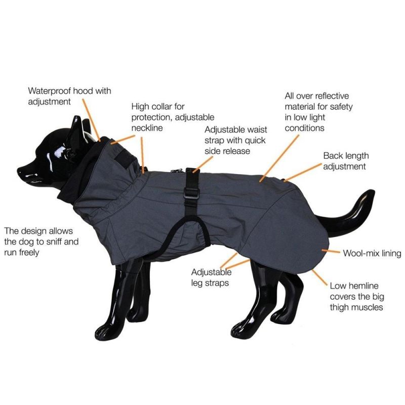 2021 OEM Black Dog Raincoat Waterproof Rain Jacket