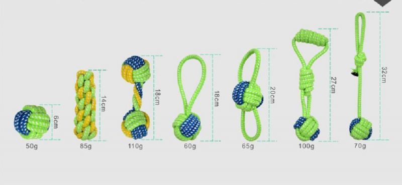 Pet Dog Cotton Rope Ball Interactive Toys Durable Professional Grinding Teeth Braided Cotton Knot Dog Toys Training Molar Toys