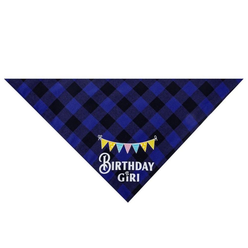 Plaid Triangle Logo Birthday Party Scarf Puppy Dog Bandana