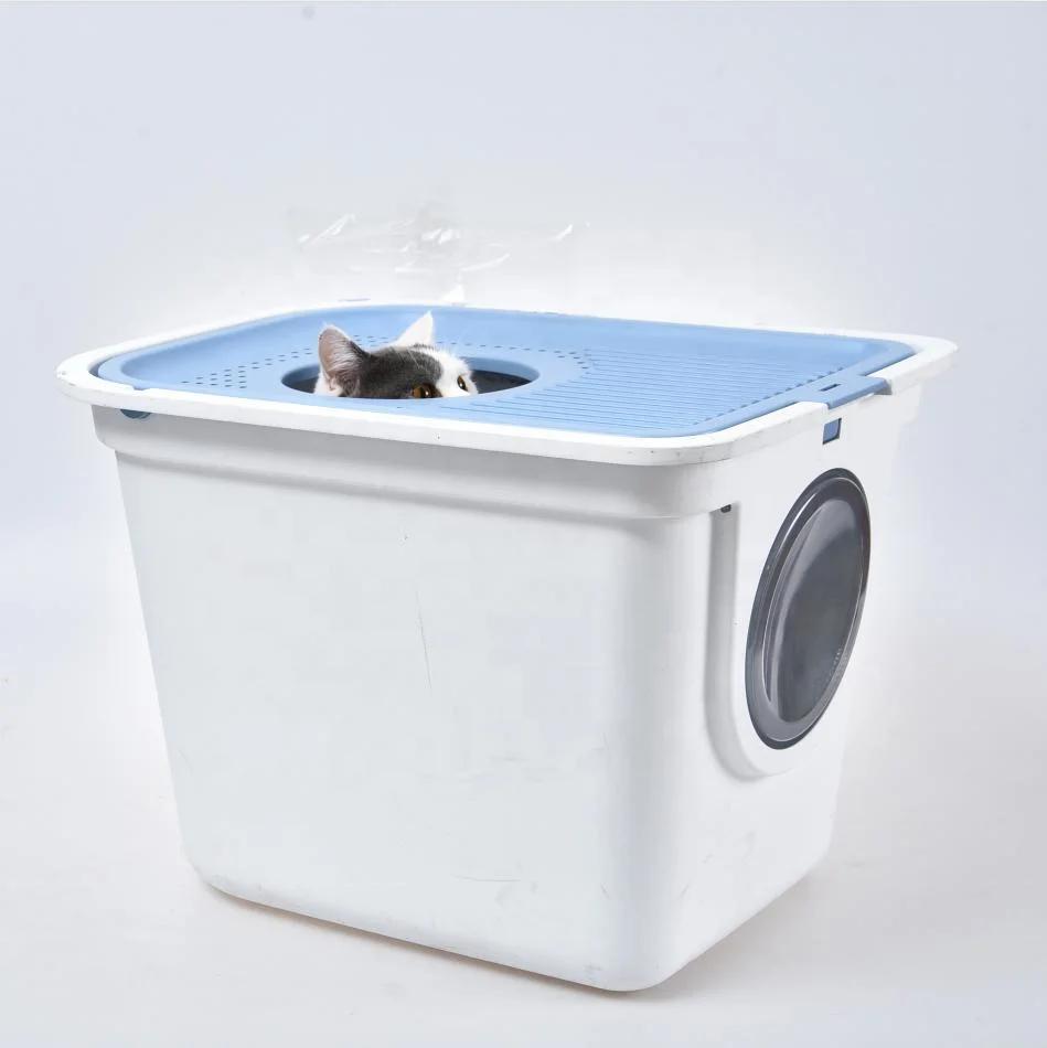 High Quality Cat Litter Box Toilet Configurable Cat Litter Box Top-Entry or Front-Entry Reduces Litter Tracking Wbb18603